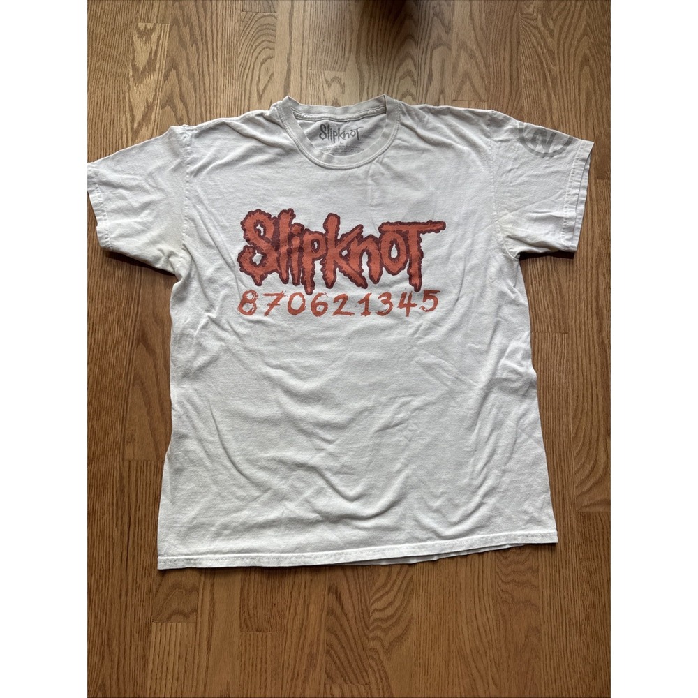 Slipknot T-Shirt White Men's Large 870621345 Corey Taylor 20th Anniversary Tour